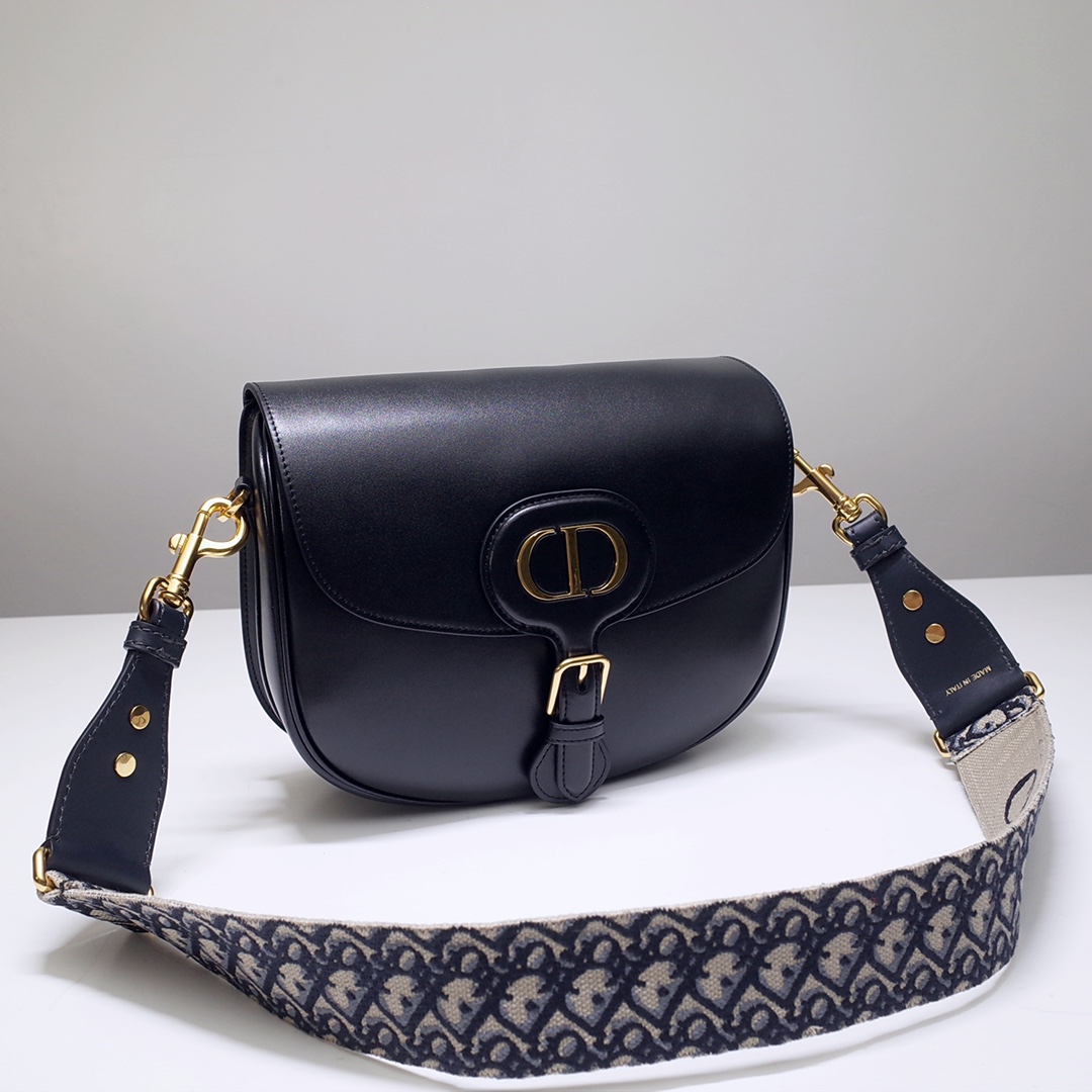 Large Dior Bobby Bag Black Box Calfskin